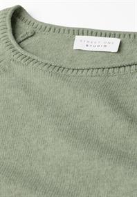 Rundhals-Pullover slate green mel.