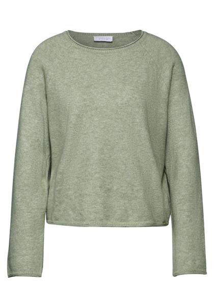 Rundhals-Pullover slate green mel.