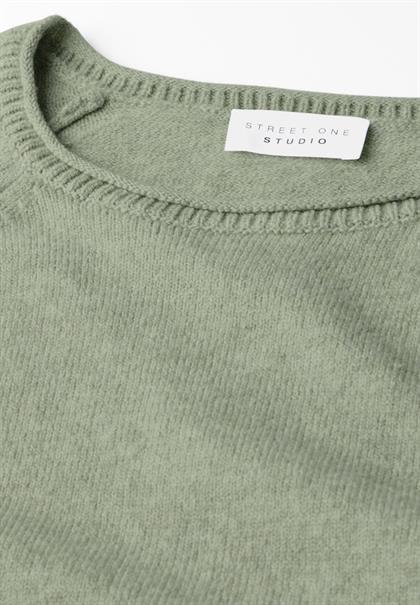 Rundhals-Pullover slate green mel.
