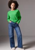 Rundhals-Pullover vivid green mel.