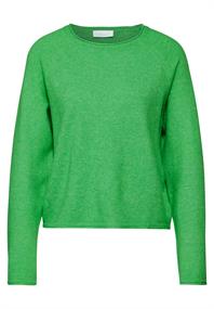 Rundhals-Pullover vivid green mel.