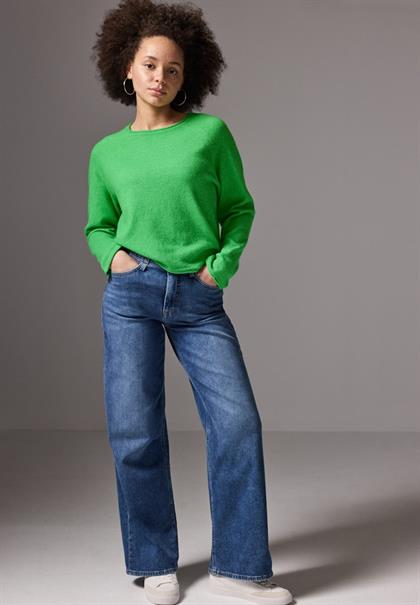 Rundhals-Pullover vivid green mel.