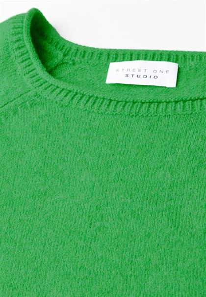Rundhals-Pullover vivid green mel.