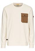 Rundhals Sweatshirt mit Brusttasche creme