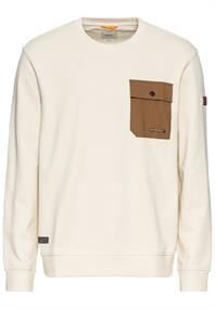 Rundhals Sweatshirt mit Brusttasche creme