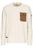 Rundhals Sweatshirt mit Brusttasche creme