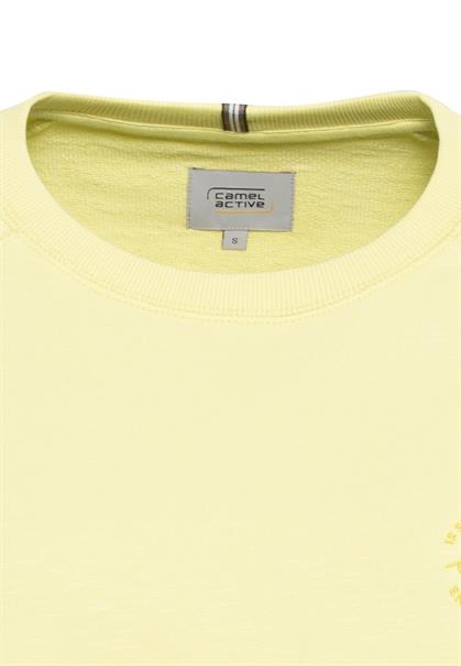 Rundhals Sweatshirt mit tonalem Rubber Print limoncello