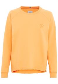 Rundhals Sweatshirt mit tonalem Rubber Print mandarine