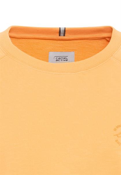 Rundhals Sweatshirt mit tonalem Rubber Print mandarine