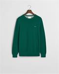 Rundhalspullover aus Baumwoll-Piqué deep forest green