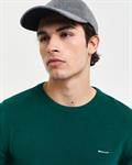 Rundhalspullover aus Baumwoll-Piqué deep forest green