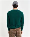 Rundhalspullover aus Baumwoll-Piqué deep forest green