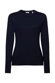 Rundhalspullover aus Baumwolle navy