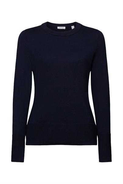 Rundhalspullover aus Baumwolle navy