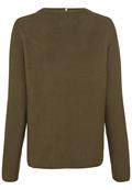 Rundhalspullover aus Feinstrick dark khaki