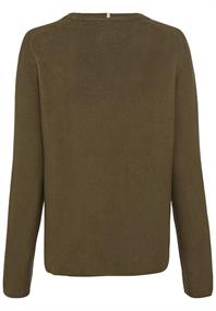 Rundhalspullover aus Feinstrick dark khaki