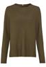 Rundhalspullover aus Feinstrick dark khaki