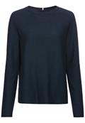 Rundhalspullover aus Feinstrick night blue