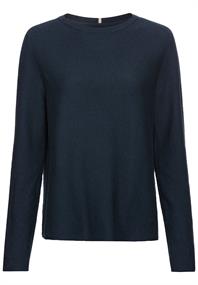 Rundhalspullover aus Feinstrick night blue