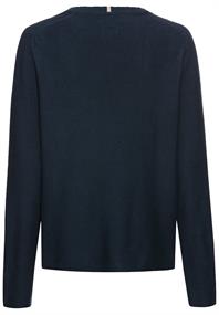 Rundhalspullover aus Feinstrick night blue