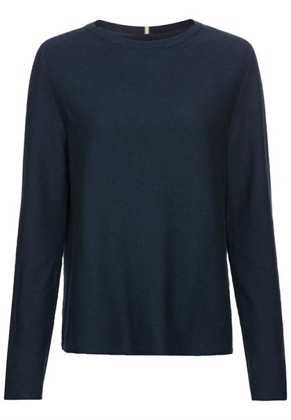 Rundhalspullover aus Feinstrick night blue