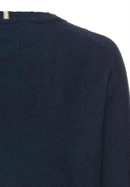 Rundhalspullover aus Feinstrick night blue