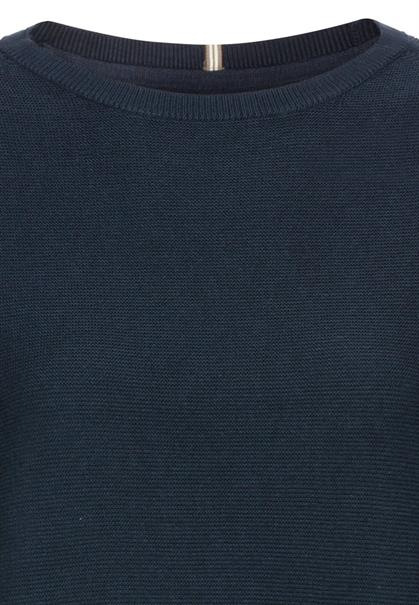 Rundhalspullover aus Feinstrick night blue