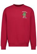 Rundhalssweat mit Backprint fire brick red