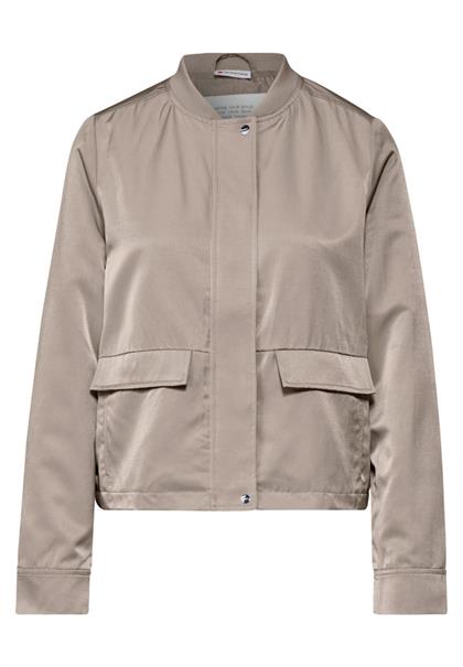 Satin-Blouson breezy beige
