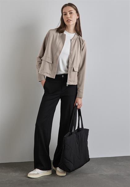 Satin-Blouson breezy beige