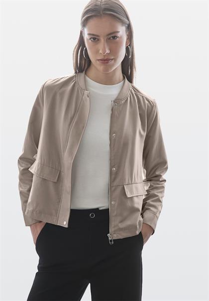 Satin-Blouson breezy beige