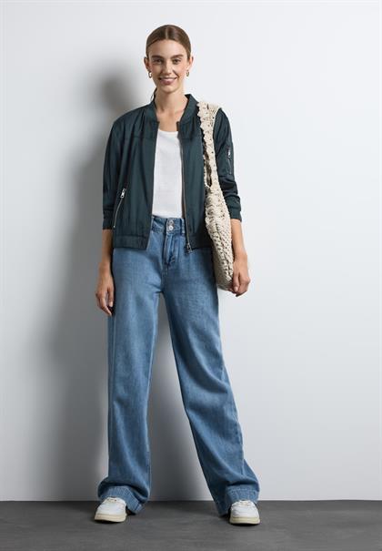 Satin-Blouson hunter green