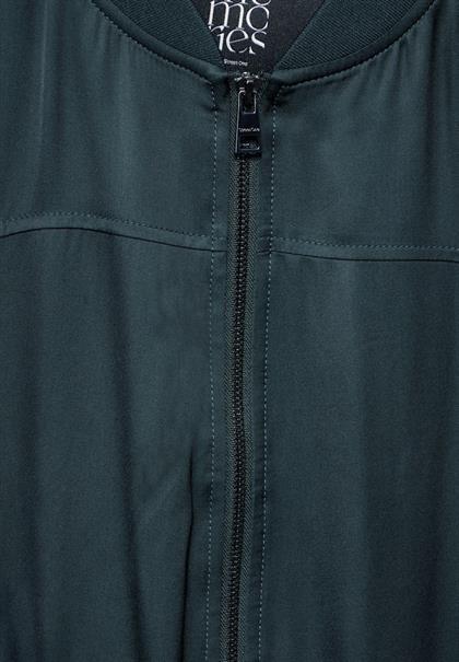 Satin-Blouson hunter green