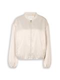 Satin Blouson Jacke mit Bomberkragen sand stone beige