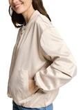 Satin Blouson Jacke mit Bomberkragen sand stone beige