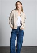 Satin-Blouson smooth sand beige