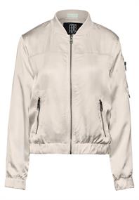 Satin-Blouson smooth sand beige