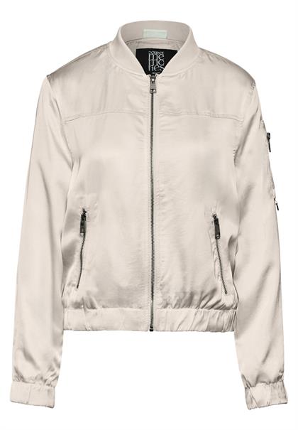 Satin-Blouson smooth sand beige