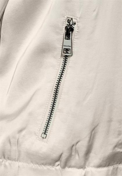 Satin-Blouson smooth sand beige