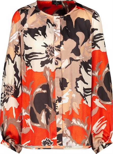 Satin Bluse geblümt lava gemustert