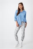 Satin Bluse zum Knöpfen arctic blue