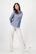 Satin Bluse zum Knöpfen smokey blue