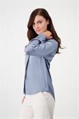 Satin Bluse zum Knöpfen smokey blue