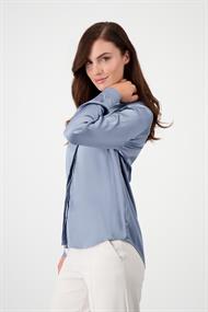Satin Bluse zum Knöpfen smokey blue