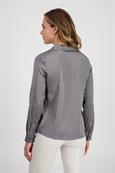 Satin Bluse zum Knöpfen thunder