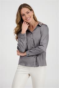Satin Bluse zum Knöpfen thunder