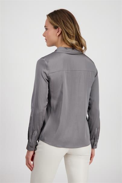 Satin Bluse zum Knöpfen thunder