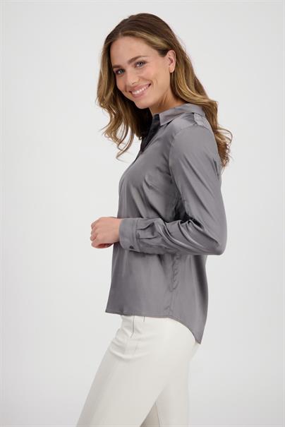 Satin Bluse zum Knöpfen thunder