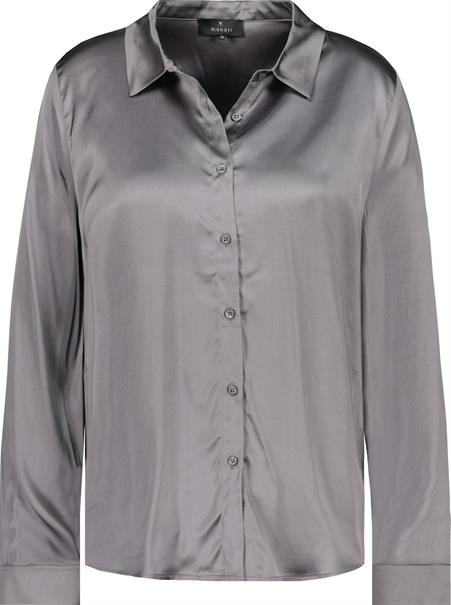 Satin Bluse zum Knöpfen thunder