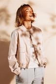 Satin-Cargo-Jacke champagne beige
